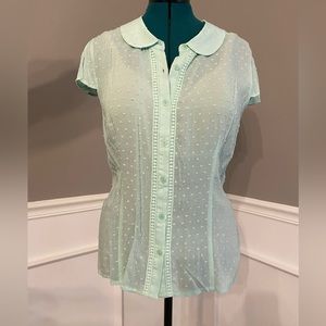 LAST CHANCE - ModCloth pale mint green summer blouse